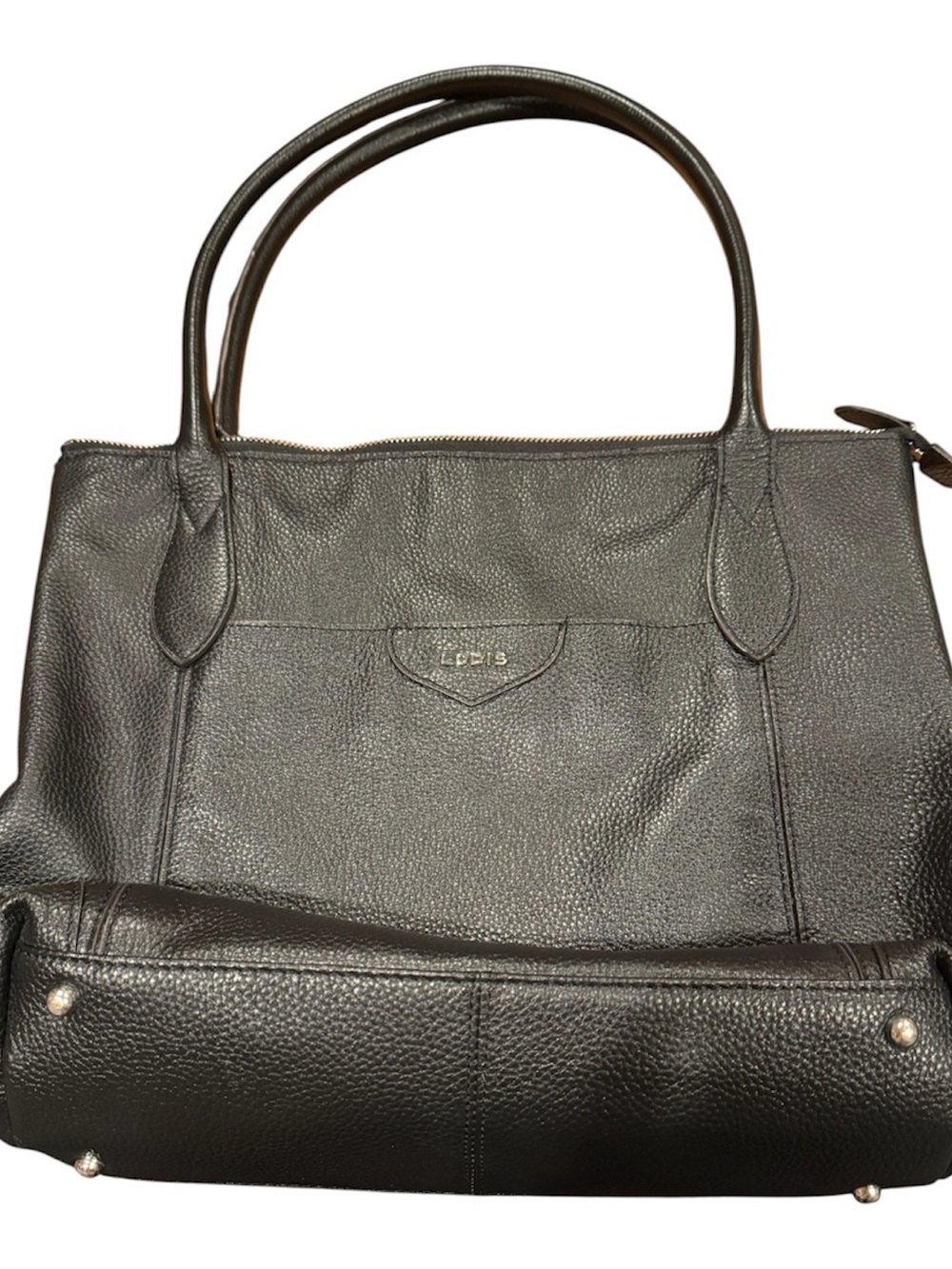 Lodis Black Pebbled Leather Shoulder Bag